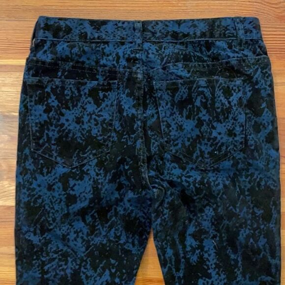 Free People Burnout Velvet Jeans Womens 27 Blue Black Winter Skinny - Picture 5 of 12